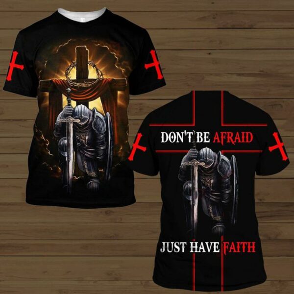 Christian Clothes:" Don't Be Afaid Just Have Faith All Over Printed Shirts" - Image 4