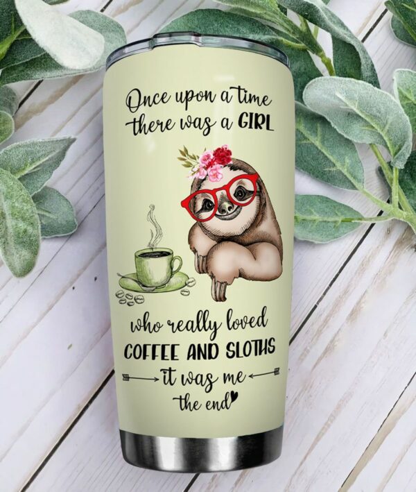 Coffee And Sloths 20oz 30oz Travel Tumbler TB436 - Image 3