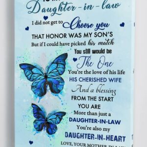 To My Daughter In Law You Still Would Be The One Canvas Wall Art CA274