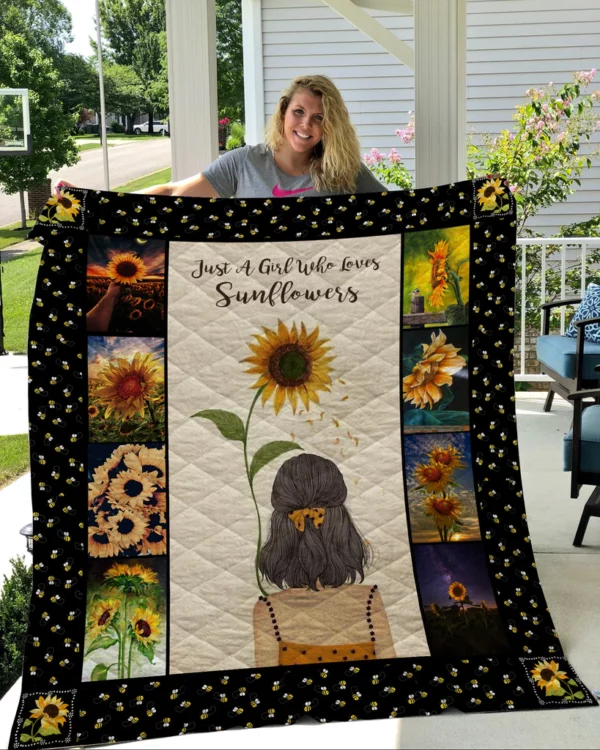 Just A Girl Who Loves Sunflowers Quilt BS2057