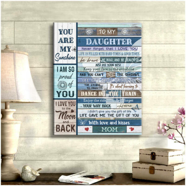 To My Daughter You Are My Sunshine Canvas Wall Art CA220 - Image 4