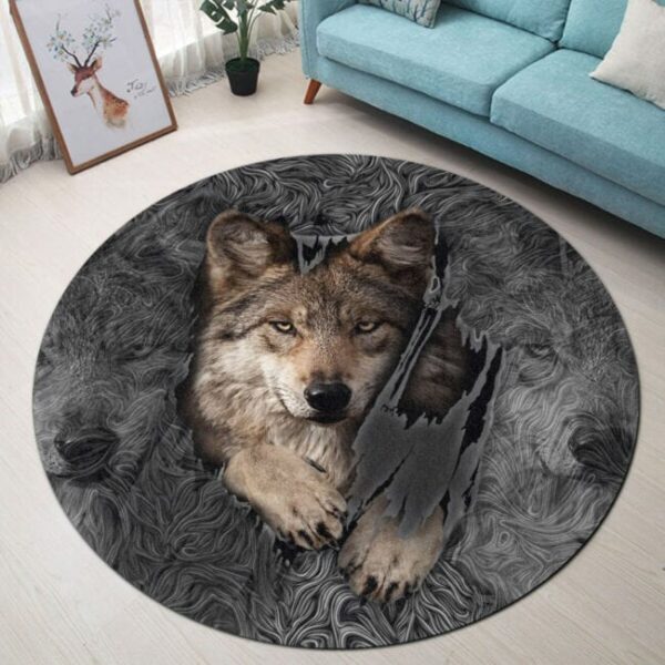Wolf Round Carpet Rug - Round Rugs RG708 - Image 3