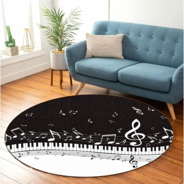 Love Music Carpet Rug - Round Rugs RG722 - Image 4