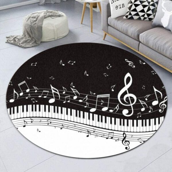 Love Music Carpet Rug - Round Rugs RG722 - Image 3