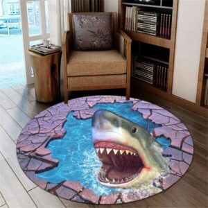 Shark Round Carpet Rug – Round Rugs RG716