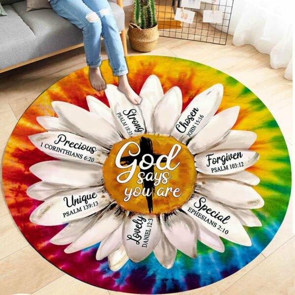 God Say You Are Round Carpet Rug - Round Rugs RG700 - Image 3