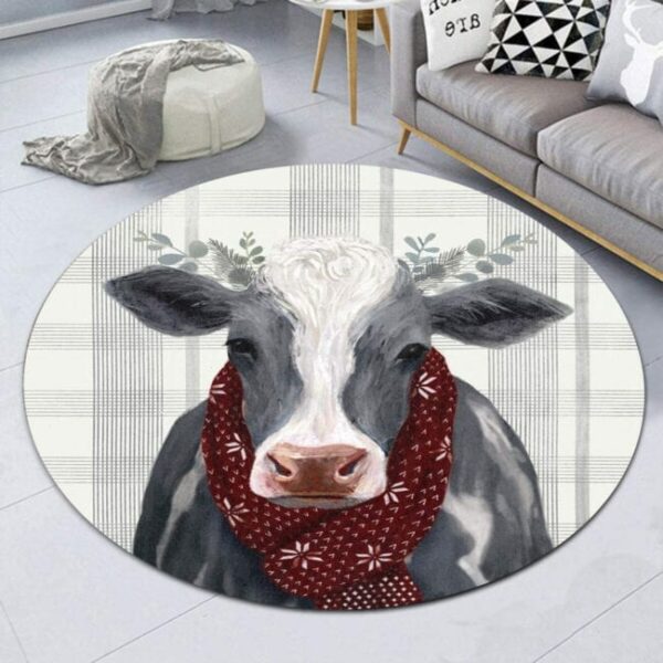 Cute Cow Round Carpet Rug - Round Rugs RG704 - Image 2