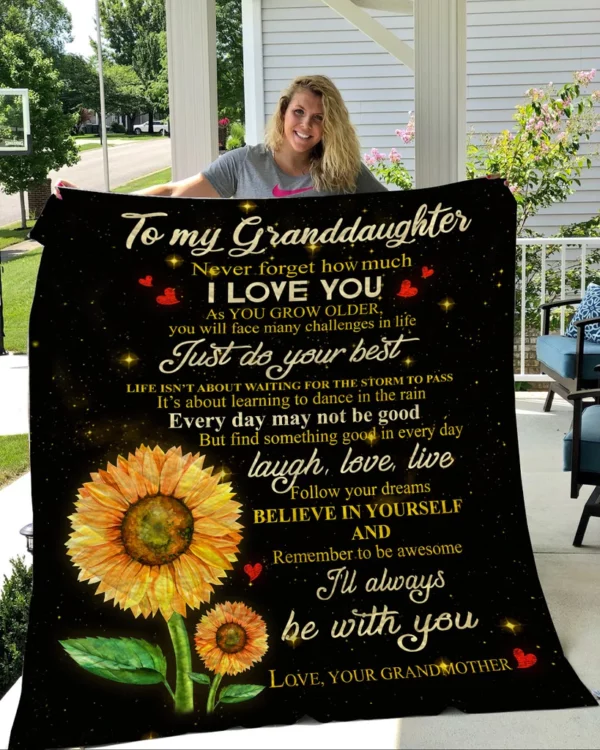 To My Granddaughter I Love You Quilt BS2059