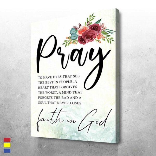 Pray Faith In God Canvas Wall Art CA210 - Image 3