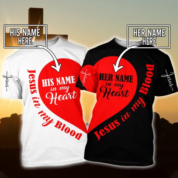 Christian Clothing: "Premium Jesus Customize Name 3d All Over Printed Couple Shirts" - Image 7